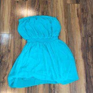 Teal Strapless Express dress!